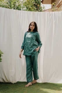 Teal Linen Top & Pants